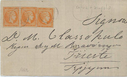 P0351 - GREECE - POSTAL HISTORY - Hermes - Kar# 56*3 On COVER To TRIESTE 1882 - Covers & Documents