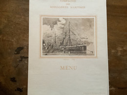 Menu 18/24 Compagnie Des Messageries Maritimes Bateau Salazie  Dessin Ude F.bernelle - Menus