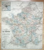 Atlas Geographie - France, Territoires En 1856 (au Nord La Belgique, à L'est, Les Alpes Sans La Savoie, Encart, La Corse - Geographical Maps