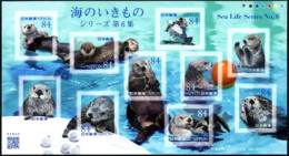 JAPAN 2022 Marine Animals Marine Life VI, Seals, Seals, Sea Life, Small Bow MNH (**) - Nuevos