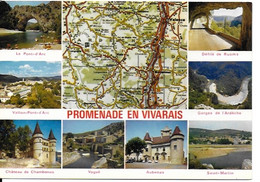 Promenade En Vivarais - Carte Touristique Routière - Multi Vues - Non écrite - Altri & Non Classificati