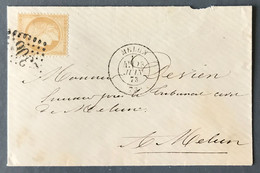 France N°59 Sur Enveloppe TAD Melun (73) 23.6.1873 + GC 2306 - (N276) - 1849-1876: Periodo Clásico