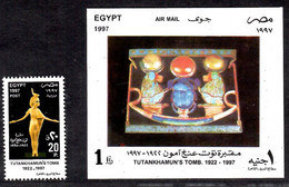 Egypt 1997 Discovery Of King Tutanhkamen's Tomb , 75th Anniv. 1V + 1 Imperf. S/S MNH - Ongebruikt