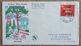 Sarre - FDC 1958 - YT N°413 - Lutte Contre Les Incendies De Forêts - FDC