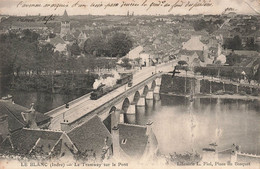 CPA Le Blanc - Le Tramway Sur Le Pont - Train A Vapeur - Librairie Fiol - Le Blanc