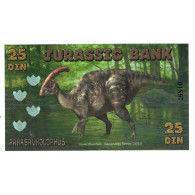 Billet, Espagne, Billet Touristique, 2015, JURASSIC BANK 25 DIN, NEUF - [ 7] Fehldrucke