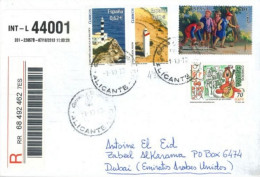 SPAIN - 2013 - REGISTERED  STAMPS  COVER TO DUBAI. - Lettres & Documents