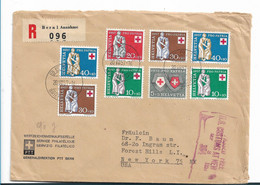 SCHWEIZ 382 / PRO PATRIA - 1957. Hohe Frankatur Der Markenverkaufsstelle Der Post Bern In Die USA - Brieven En Documenten