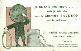 La Chambre à Air Michel JACKSON , Usine à Halluin * CPA Ancienne Publicitaire Illustrateur Art Nouveau * Auto Pneu - Advertising