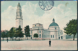 Wales, Cardiff, Town Hall / Animated - Posted 1912 - Glamorgan