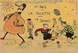 Le Football Rugby * RUGBY * CPA Illustrateur MORISS Moriss * 20 Ans , La Toilette , Le Sport - Rugby