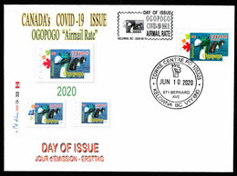 CANADA 2020 Ogopogo Pandemic, Vaccine ,COVID-19 ,Coronavirus, Vaccination ,Doctor, Virus Cover  (**) - Storia Postale