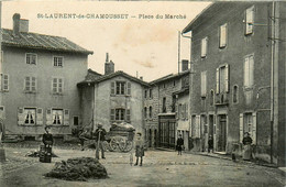 St Laurent De Chamousset * La Place Du Marché * Attelage * Villageois - Other & Unclassified
