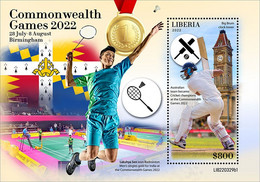 Liberia  2022 Commonwealth Games. Badminton.  (329b1) OFFICIAL ISSUE - Bádminton