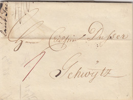 VIEILLE LETTRE. SUISSE. 14 NOV 1832. LUZERN POUR SCHWYTZ - ...-1845 Préphilatélie