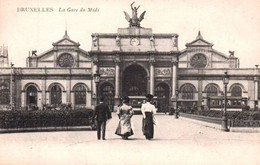 Bruxelles : Gare Du Midi Début 1900, Animée - Chemins De Fer, Gares