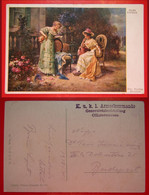 H2 -Postcard -Hans Zatzka, Eine Freudige Botschaft, K.u.K. 1. Armeekommando Generalstabsabteilung Offiziersmesse WW1,WWI - Weltkrieg 1914-18