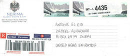 CANADA - 2014 - REGISTERED STAMPS  COVER TO DUBAI. - Luchtpost