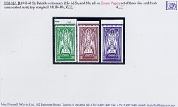 Ireland 1940-68 Watermark E Cream Paper 2/6d. 5/- And 10/- Set Of 3 Marginal Mint Unmounted - Unused Stamps