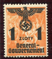 GENERAL GOVERNMENT 1940  Overprint 1 Zl. / 1 Zl...MNH / **   Michel 27 - Occupation 1938-45