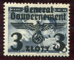 GENERAL GOVERNMENT 1940  Overprint 3 Zl. / 3 Zl...MNH / **   Michel 29 - Occupation 1938-45