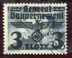 GENERAL GOVERNMENT 1940  Overprint 3 Zl. / 3 Zl...used   Michel 29 - Algemene Overheid