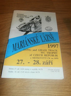 Langbahn WM Marianske Lazne / Marienbad , 28.9.1997 , Grasbahn , Programmheft / Programm / Rennprogramm , Program !!! - Motos