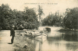 Castelsarrasin * Péniche Batellerie Tonneaux Vin * Bassin Du Canal * Péniches Barge Chaland - Castelsarrasin