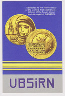 Space GAGARIN 50th. Anniv., Russia Space Propaganda Pc 1985 HAM Radio QSL Card UB5IRN To Bulgaria (48289) - Radio Amateur