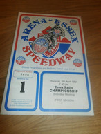 Speedway Essex 5.4.1984 , Programmheft / Programm / Rennprogramm , Program !!! - Motos