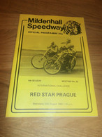 Speedway Mildenhall 20.8.1980 , Prague / Praha , Programmheft / Programm / Rennprogramm , Program !!! - Motos