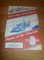 Speedway Oxford 26.3.1981 , Programmheft / Programm / Rennprogramm , Program !!! - Motos