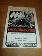 Speedway Newcastle 4.8.1980 , Glasgow Tigers , Programmheft / Programm / Rennprogramm , Program !!! - Motos