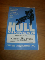 Speedway King's Lynn 24.5.1978 , Programmheft / Programm / Rennprogramm , Program !!! - Motos