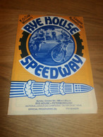 Speedway Rye House , 5.10.1980 , Peterborough , Programmheft / Programm / Rennprogramm , Program !!! - Motos