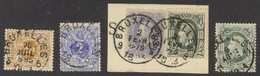 5 Zegels Met DU /  Bruxelles 5 (2) + 2 Zegels Op Fragment Bruxelles 9 + Bruxelles 11 - 1869-1883 Leopold II