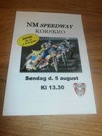 Speedway Korsko , 5.8.2007 , Programmheft / Programm / Rennprogramm , Program !!! - Motos