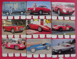 Alfa-Roméo Maserati Ferrari. 9 Plaquettes En Tôle COOP. "l'auto à Travers Les âges". Lot 3 - Placas En Aluminio (desde 1961)