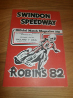 Speedway Swindon , 2.5.1982 , England Vs. USA , Programmheft / Programm / Rennprogramm , Program !!! - Motos