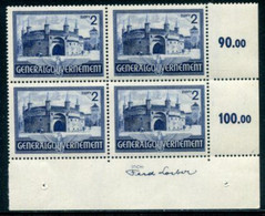 GENERAL GOVERNMENT 1941 Buildings 2 Zl. Block Of 4 With Engravers Signature MNH / **   Michel 63 - Gouvernement Général