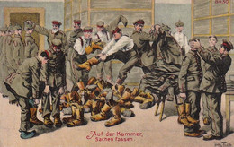 AK Auf Der Kammer, Sachen Fassen - Deutsche Soldaten - Humor - 1917 (62162) - Weltkrieg 1914-18