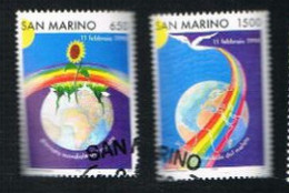 SAN MARINO CAT.UNIF. 1611.1612 - 1998 GIORNATA MONDIALE DEL MALATO  -  USATI (°) - Gebraucht