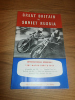 Speedway Wimbledon 5.7.1965 , Great Britain Vs. Russia , Programmheft / Programm / Rennprogramm , Program !!! - Motos