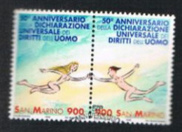 SAN MARINO - UN 1646.1647 - 1998  GIORNATA DEI DIRITTI DELL'UOMO  (COMPLET SET OF 2 SE-TENANT)  - USED° - Usados