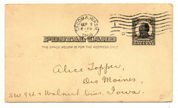 USA, Postal Card, Tacoma 1909, Washington - Nach Des Moines, Iowa - 1901-20