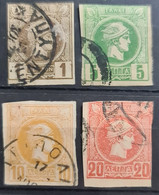 GREECE 1888 - Canceled - Sc# 64, 66, 67, 68 - Used Stamps