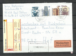 Germany Deutschland BRD 1999 R-Brief Mit Rückschein O BAD STEBEN - Briefe U. Dokumente
