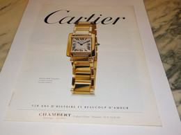 PUBLICITE  MONTRE TANK FRANCAISE DE  CARTIER  2007 - Other & Unclassified