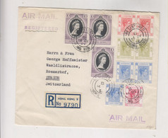 HONG KONG 1953 Registered Airmail Cover To Switzerland - Storia Postale