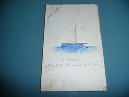 MENU DU LUNDI 30 JUILLET 1945 AVEC DESSIN ORIGINAL LE CLAPOTIS BATEAU SYMBOLE DE LA PAIX - Menus